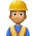 👷🏽‍♂️ man construction worker: medium skin tone display on Facebook